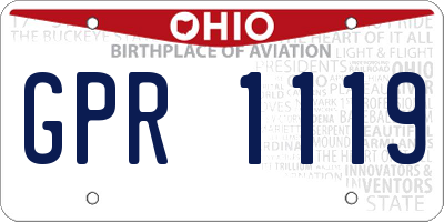OH license plate GPR1119
