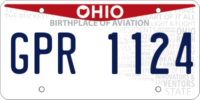 OH license plate GPR1124