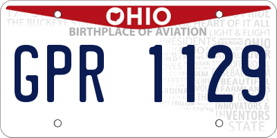 OH license plate GPR1129