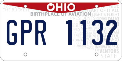 OH license plate GPR1132