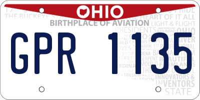 OH license plate GPR1135