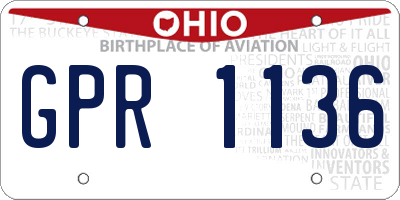 OH license plate GPR1136