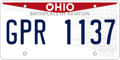 OH license plate GPR1137