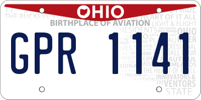 OH license plate GPR1141