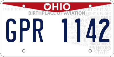 OH license plate GPR1142