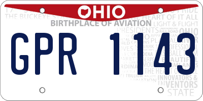 OH license plate GPR1143