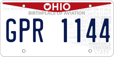 OH license plate GPR1144