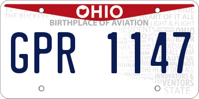 OH license plate GPR1147