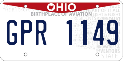OH license plate GPR1149