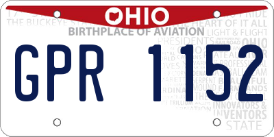 OH license plate GPR1152