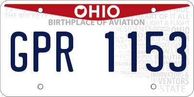 OH license plate GPR1153