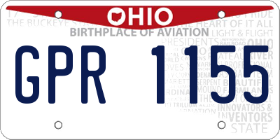 OH license plate GPR1155