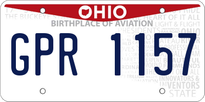 OH license plate GPR1157