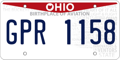 OH license plate GPR1158