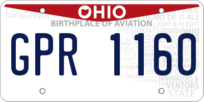 OH license plate GPR1160
