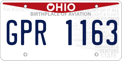 OH license plate GPR1163