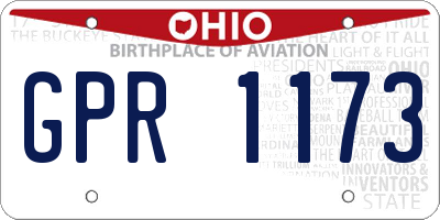 OH license plate GPR1173