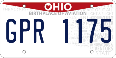 OH license plate GPR1175