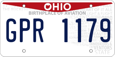 OH license plate GPR1179