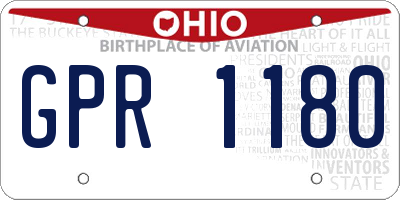OH license plate GPR1180