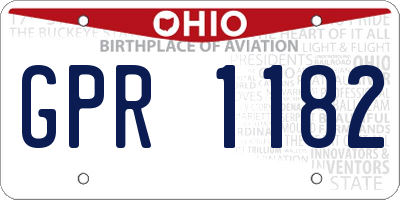 OH license plate GPR1182