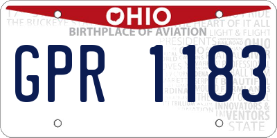 OH license plate GPR1183