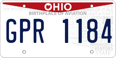 OH license plate GPR1184