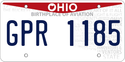 OH license plate GPR1185