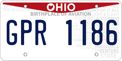 OH license plate GPR1186