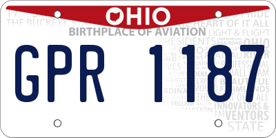 OH license plate GPR1187