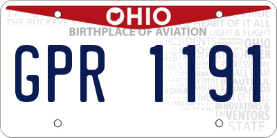 OH license plate GPR1191