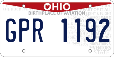 OH license plate GPR1192