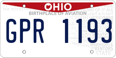 OH license plate GPR1193