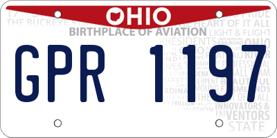 OH license plate GPR1197