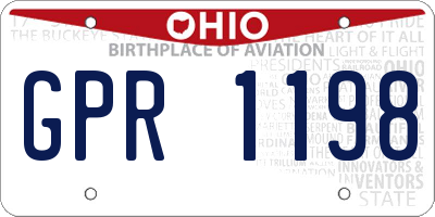 OH license plate GPR1198