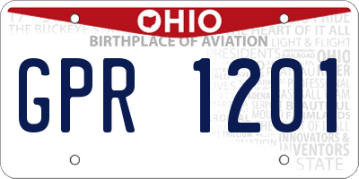 OH license plate GPR1201