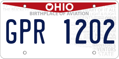 OH license plate GPR1202