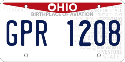 OH license plate GPR1208