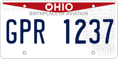 OH license plate GPR1237