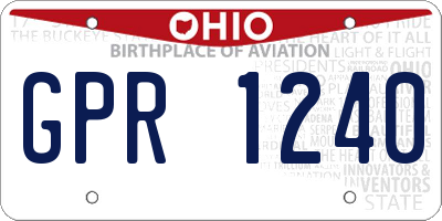 OH license plate GPR1240
