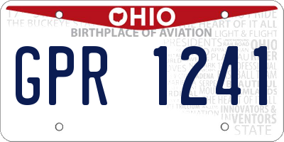OH license plate GPR1241