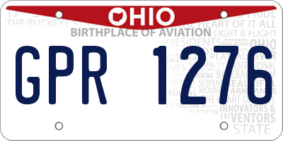 OH license plate GPR1276