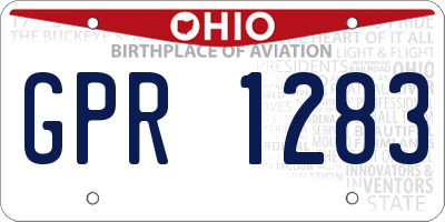 OH license plate GPR1283