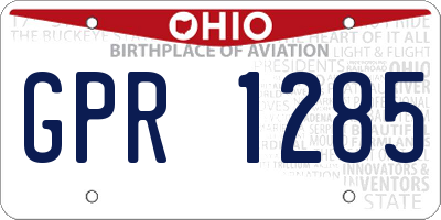 OH license plate GPR1285