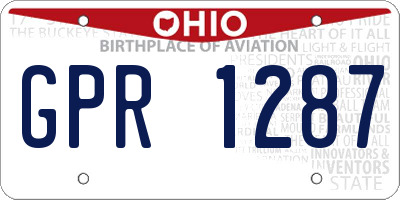 OH license plate GPR1287