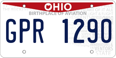 OH license plate GPR1290