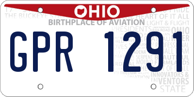 OH license plate GPR1291