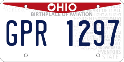 OH license plate GPR1297