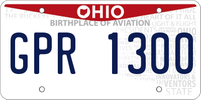 OH license plate GPR1300