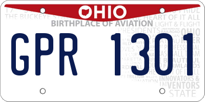 OH license plate GPR1301